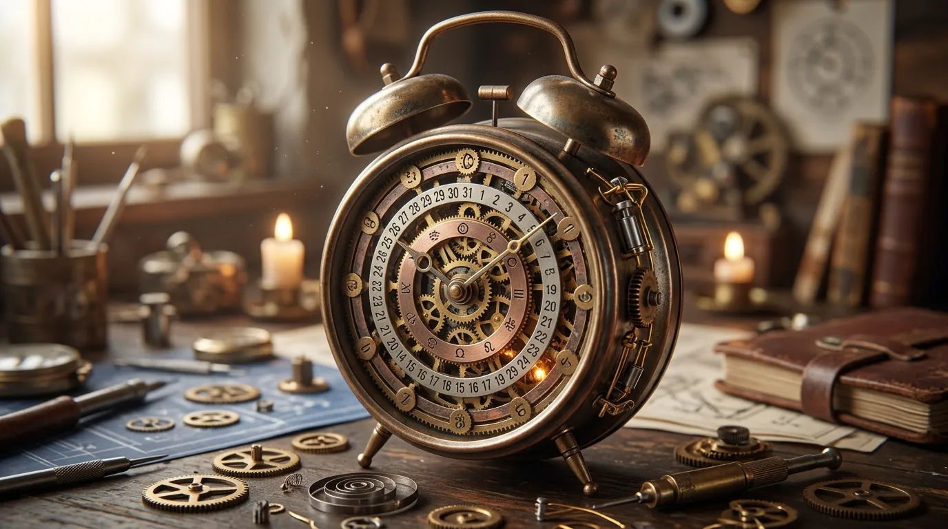 Clock gears behind a cron schedule expression