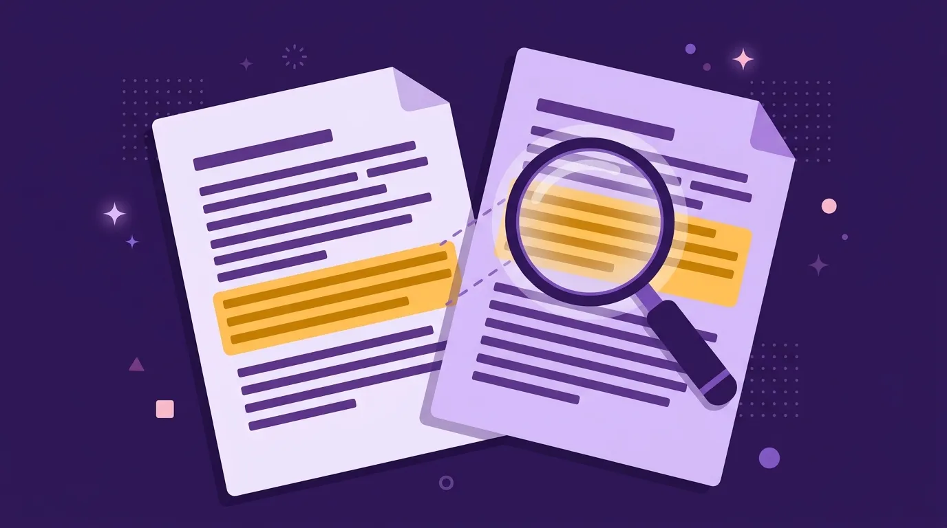 Two documents being compared for overlap